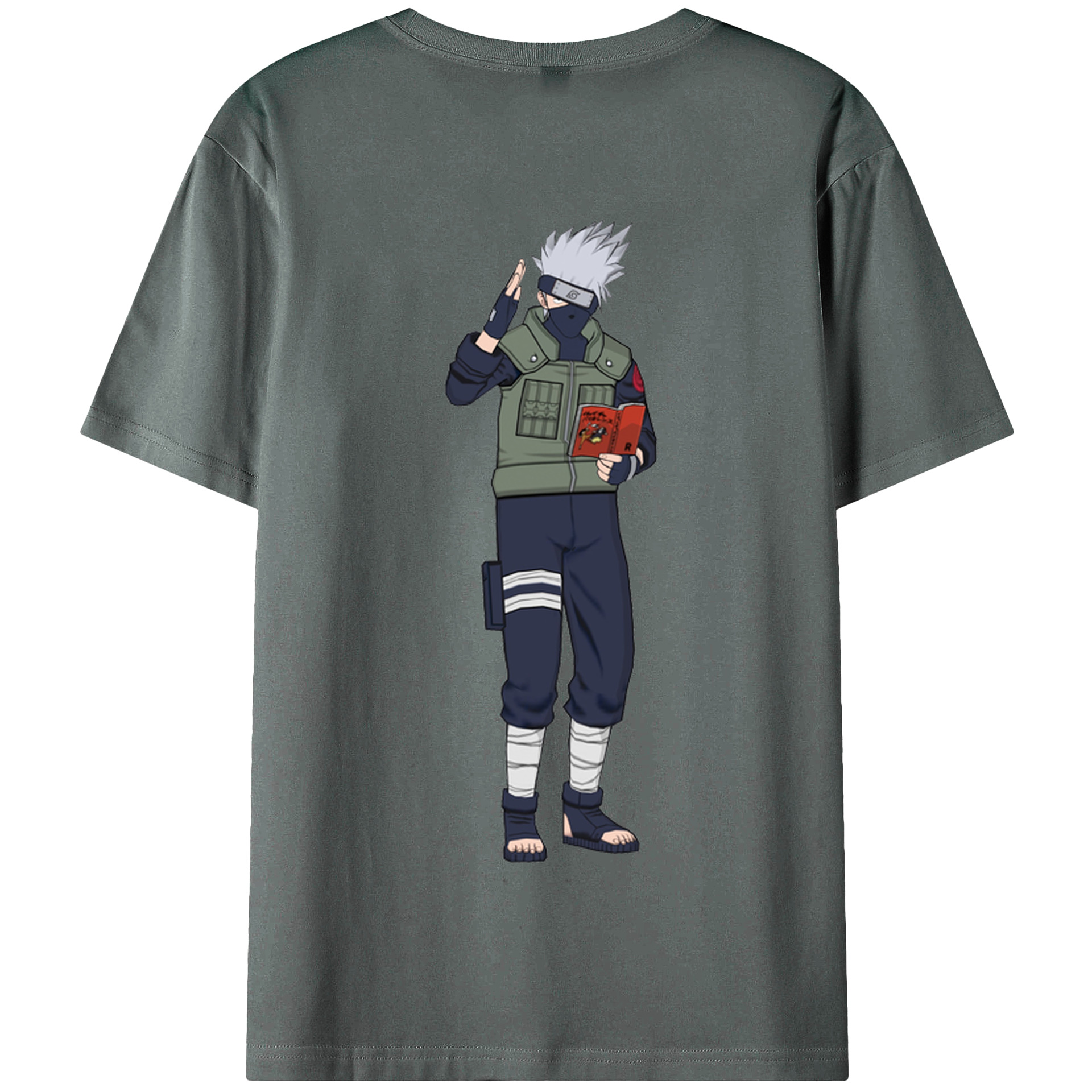 （画像用） NARUTO -ナルト- はたけ カカシ Hatake Kakashi 綿100％半袖Tシャツ（背面プリント）